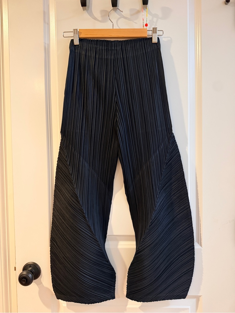 Pleats please Issey Miyake Navy Pleated Wide-Leg Pants FIRM PRICE - Picture 5 of 11